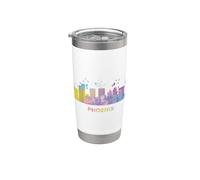 Fenicios Skyline Colorido Paisaje Urbano Fénix Vaso térmico de acero inoxidable de doble pared
