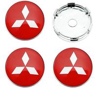 FENIQG 4pcs Coche Tapas Centrales De Llanta para Mitsubishi Colt 2004-2011, Impermeable Prueba Polvo Tapacubos Llantas Centrales Auto Decorativa Accesorios,Red Silver