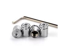 FENIQG Pack de 4 Tapones de Válvula Antirrobo para Mazda5 CW 2010-2018 Tapas de Neumático en Aleación con Junta de Goma y Llave de Bloqueo,Silver