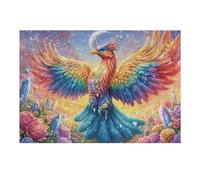 Fénix a la luz de la Luna con un Collar de Cristal Puzzles 300 Piezas Aliviar Estrés Familiar Rompecabezas para Adultos Desafío Intelectual 3D DIY Creativo Decorativo 300 PCS