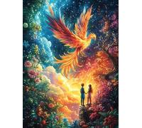 Fénix al Atardecer Puzzle 300 Piezas Cartón Blanco Premium para Expertos Cuentos de Hadas de Animales y Plantas Eventos Team Building Ejercita La Mente Hobby Y Ocio 300 PCS