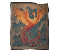 Fénix Ancient Painting Style Manta Ropa De Cama para 3D Colcha Patchwork De Felpa Impresa Digitalmente para Niños Y Niñas 70x80inch(180x200cm)