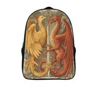 Fénix And Dragón Fighting for The Same Sword Mochilas Infantiles Ilustración medieval 3D Impreso Niños De Colegio Viajes Deportes Bolsa De Escuela 16 inch