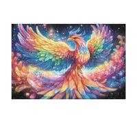 Fénix arcoíris en el Cielo Nocturno Estrellado Puzzle 1000 Piezas Impossible Creativo Rompecabezas 3D Obra De Arte para Toda La Familia Juguete Educativo Decoración 1000 PCS