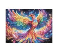 Fénix arcoíris en el Cielo Nocturno Estrellado Puzzles 500 Piezas Actividad Familiar Rompecabezas 3D para Familia Juguete Educativo Aliviar Estrés Decoración Hogar 500 PCS