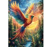 Fénix arcoíris Rompecabezas 500 Piezas Cartón Grueso para Adultos Cuentos de Hadas de Animales y Plantas Desconectar Rutina Ejercicio Mental Relajante Decoración Dormitorio Regalo 500 PCS