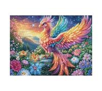 Fénix arcoíris sobre una Roca al Atardecer Puzzle 500 Piezas Relajante Premium Rompecabezas para Hombres Y Mujeres Estera Portátil 3D Decoración Hogar Duradera 500 PCS