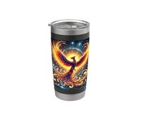 Fénix ardiente surgiendo en un cielo nocturno luminoso Vaso térmico de acero inoxidable de doble pared
