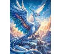 Fénix Blanco con Alas de Ángel Rompecabezas 500 Piezas Cartón Resistente Para Toda La Familia Mascota de Vida Silvestre Cute Actividades Grupales Regalo Corporativo Calidad Profesional San Valentín 50