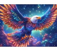 Fénix Cielo Estrellado Rompecabezas 1000 Piezas Cartón Grueso para Parejas Animales fantásticos Vibrantes Desarrollo Habilidades Pieza Decorativa Casa Pack Completo Regalo Cumpleaños 1000 PCS/75x50cm