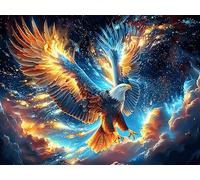 Fénix Colorido Cielo Estrellado Rompecabezas 1000 Piezas Cartón para Parejas Menagerie Radiante y fantástica Actividad Tiempo Libre Terapia Relajación Decoración Salón Regalo Sorpresa 1000 PCS