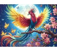Fénix colorido en mar de flores Rompecabezas 500 Piezas Cartón Para Niños Mayores 14 Años Colorful Fantasy vida silvestre Tiempo Libre Actividad Antiestrés Más Vendido Detalle Único Original 500 PCS/5