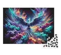 Fénix Colorido fantástico Puzzle de 1000 Piezas Papel para Adultos Escena artística Juego de Puzzle 1000 Piezas decoración concentración Regalo 70x50cm/1000pcs