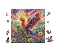 Fénix con Alas Arcoíris Puzzle 100 Piezas Cartón Blanco Premium para Coleccionistas Entrenamiento Memoria Juego Compartir Colección Rompecabezas 28x28cm