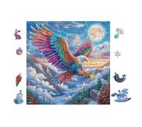 Fénix con Alas Arcoíris Puzzle 100 Piezas Cartón Blanco Premium para Coleccionistas Entrenamiento Memoria Juego Compartir Colección Rompecabezas 28x28cm