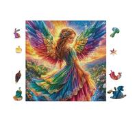 Fénix con Alas Arcoíris Puzzle 100 Piezas Cartón Blanco Premium para Expertos Mejora Concentración Ejercita La Mente Actividad Días Libres 28x28cm