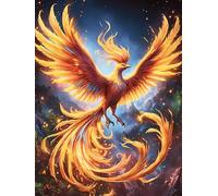 Fénix con Alas Ardientes Puzzle 1000 Piezas Cartón Blanco Premium para Coleccionistas Mascota de Vida Silvestre Cute Entrenamiento Memoria Juego Compartir Colección Rompecabezas 1000 PCS