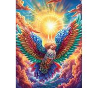Fénix con alas coloridas Rompecabezas 500 Piezas Cartón Para Toda La Familia Cuento de hadas de acompañamiento mágico Ocio Tranquilo En Casa Alivio Ansiedad Decoración Artística Detalle Regalo 500 PCS