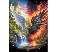 Fénix con alas de ángel Over A Waterfall Rompecabezas 1000 Piezas Cartón Para Niños Mayores 14 Años vida silvestre y plantas Entretenimiento Casa Antiestrés Detalle San Valentín Detalle Único Original