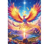 Fénix con alas de fuego in A Magical Sky Rompecabezas 300 Piezas Cartón Grueso Para Coleccionistas vida silvestre y plantas Mejora Memoria Desarrollo Cognitivo Diversión Familia Regalo Reyes Magos 300