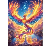 Fénix con alas de Fuego Puzzle 1000 Piezas Cartón Grueso para Adolescentes Vida Silvestre y Plantas Mejora Coordinación Ojo-Mano Actividad Compartir Familia Pieza Colección Navidad 1000 PCS