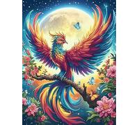 Fénix con alas de Fuego Puzzle 500 Piezas Cartón Grueso para Adolescentes Vida Silvestre y Plantas Mejora Coordinación Ojo-Mano Actividad Compartir Familia Pieza Colección Navidad 500 PCS