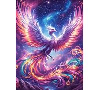 Fénix con Plumas arcoíris Rompecabezas 1000 Piezas Cartón para Adultos Paisajes y Ciencia ficción Estimulación Cognitiva Juego Familiar Decoración Mural Regalo De San Valentín 1000 PCS