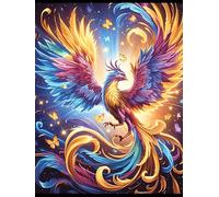 Fénix con Plumas de Arcoíris Puzzle 300 Piezas Cartón Blanco Premium para Coleccionistas Mascota de Vida Silvestre Cute Entrenamiento Memoria Juego Compartir Colección Rompecabezas 300 PCS