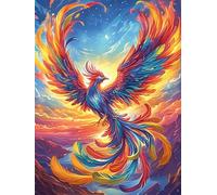 Fénix con Plumas de arcoíris Puzzle 500 Piezas 3D Creativo Detallado Animal Salvaje Mascota Cute Rompecabezas para Hombres Y Mujeres Decoración Hogar Moderno Construir Maquetas 500 PCS