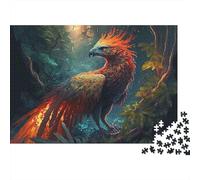 Fénix de Fuego Bosque Místico Puzzle de 1000 Piezas Cartón para Adultos Arte Fantástico Relajante Hogar Regalo 38x26cm/1000pcs