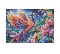 Fénix de Plumas Coloridas Puzzles 300 Piezas Decoración Hogar 3D Flora Radiance Cosmos Rompecabezas Familiar para Adultos Obra De Arte Colorido DIY Creativo 300 PCS