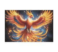 Fénix Dorado llameante Cielo Estrellado Rompecabezas 1000 Piezas Cartón para Niños Mayores 14 Años Animal Mascota Tiempo Libre Actividad Antiestrés Más Vendido Detalle Único Original 1000 PCS
