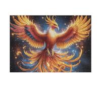 Fénix Dorado llameante Cielo Estrellado Rompecabezas 300 Piezas Cartón para Mayores Animal Mascota para Ocupar Tiempo Actividad Antiestrés Decoración Mural Mejor Valorado 300 PCS