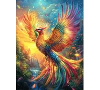Fénix en el Bosque ardiente Rompecabezas 300 Piezas Cartón Resistente para Mayores Cuento de Hadas Animal mágico Reunión Familiar Juegos Desarrollo Lógica Detalle San Valentín Calidad 300 PCS