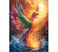 Fénix en el Bosque ardiente Rompecabezas 500 Piezas Cartón Grueso para Coleccionistas Cuento de Hadas Animal mágico Eventos Team Building Relajación Mental Ocio En Casa Reyes 500 PCS