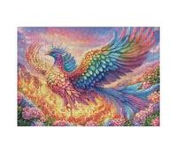 Fénix en el Campo de Flores Puzzle 300 Piezas Cartón Blanco Premium para Coleccionistas Entrenamiento Memoria Juego Compartir Colección Rompecabezas 300 PCS