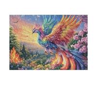 Fénix en el Campo de Flores Puzzle 300 Piezas Decoración Moderna Flora Radiance Cosmos Rompecabezas para Adultos 3D DIY Creativo Desafío Intelectual Juguete Educativo 300 PCS