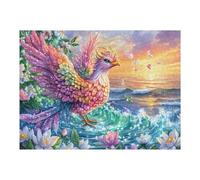 Fénix en el Campo de Flores Rompecabezas 500 Piezas Cartón para Principiantes Días Lluviosos Tiempo Libre En Casa para Reyes Magos Detalle De Cumpleaños 500 PCS