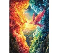 Fénix en el fuego Puzzle 1000 Piezas Cartón Grueso Para Principiantes Cuentos de hadas fantásticos de animales salvajes Agilidad Mental Vacaciones Verano Garantía Reposición Piezas Regalo Ideal 1000 P