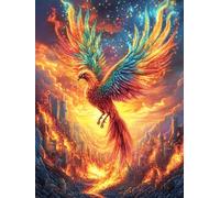 Fénix en el Fuego Puzzle 300 Piezas Cartón Resistente para Niños Mayores 14 Años Cuentos de Hadas fantásticos de Animales Salvajes Estimulación Cerebral Entretenimiento Sin Pantalla 30