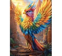 Fénix en el jardín Puzzle 500 Piezas Papel Adolescentes Sueño de Pintura al óleo de Cuento de Hadas Actividad Familiar Educativa Mejora Coordinación Ojo-Mano Fiestas Navideñas 500 PCS