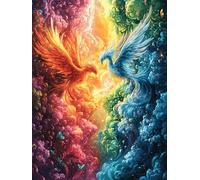Fénix en el jardín Rompecabezas 1000 Piezas Cartón Resistente Para Mayores Cuentos de hadas fantásticos de animales salvajes Reunión Familiar Juegos Desarrollo Lógica Detalle San Valentín Calidad 1000