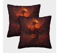 Fénix en Llamas Arte Digital Funda De Almohada 45x45cm 2 Paquetes Sofá Cama Hogar Juego Al Aire Decorativo