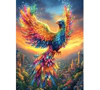 Fénix en Llamas Coloridas Rompecabezas 500 Piezas Cartón para Toda La Familia Cuento de Hadas Animal mágico Tiempo Libre Entretenimiento Sin Pantalla 500 PCS