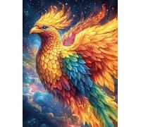 Fénix Entre Llamas Coloridas Puzzle 300 Piezas Cartón Resistente Animal Lindo de Cuento de Hadas Rompecabezas Familiar para Toda La Familia Juguete Educativo 3D Maquetas Construir 300 PCS