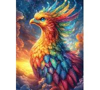 Fénix Entre Llamas Coloridas Puzzle 300 Piezas Estera Portátil Antideslizante Cuento de Hadas acompañante Adorable Rompecabezas Familiar para Hombres Y Mujeres Aliviar Estrés Decoración Hogar 300 PCS