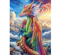 Fénix Entre Llamas Coloridas Puzzle 500 Piezas Cartón Resistente Paisaje de Cuento de Hadas en Caricatura Rompecabezas Familiar para Toda La Familia Juguete Educativo 3D Maquetas Construir 500 PCS