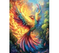 Fénix Entre Llamas Coloridas Puzzle 500 Piezas Impossible Creativo Rompecabezas 3D Obra De Arte para Toda La Familia Juguete Educativo Decoración 500 PCS