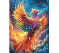 Fénix Entre Llamas Coloridas Puzzles 500 Piezas Impossible 3D Cuento de Hadas acompañante con Animales Rompecabezas para Adultos Desafío Intelectual Estera Portátil DIY Moderno Creativo 500 PCS