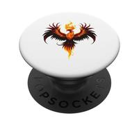 Fénix fresco, pájaro de fuego, pájaro mítico PopSockets PopGrip Adhesivo